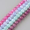 Synthetic Crackle Quartz Beads Strands GLAA-S134-12mm-M-1