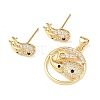 Brass Micro Pave Cubic Zirconia Pendant & Stud Earrings Sets for Women SJEW-F227-01E-G-2