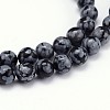 Natural Snowflake Obsidian Round Bead Strands G-J303-09-12mm-3