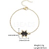 Glass Seed Beaded Star Link Bracelet with Golden Stainless Steel Cable Chains NK2955-2-2