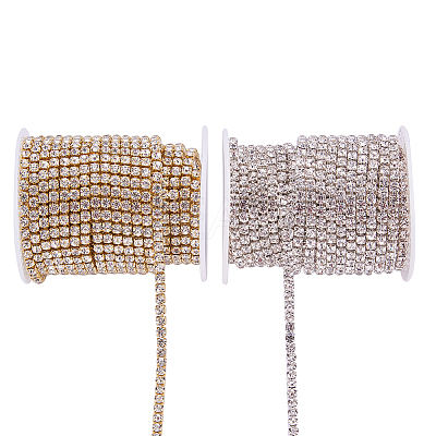 Brass Rhinestone Strass Chains CHC-BC0001-04-SS18-1