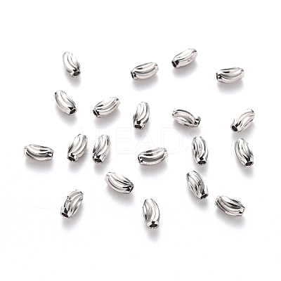 Non-Tarnish 201 Stainless Steel Corrugated Beads X-STAS-S103-16A-P-1