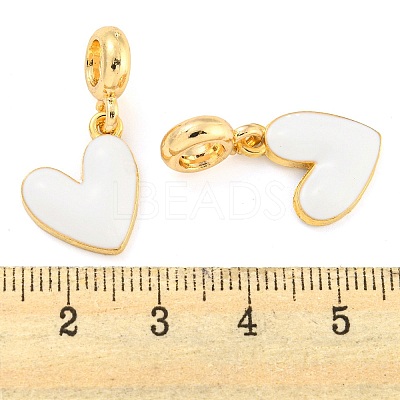 Rack Plating Alloy Enamel Heart European Dangle Charms FIND-B034-20G-06-1