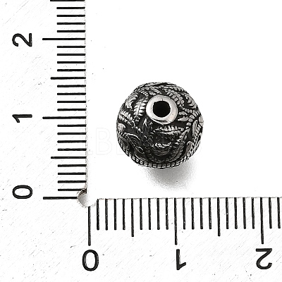 Engraved 304 Stainless Steel Beads STAS-H263-17AS-13-1