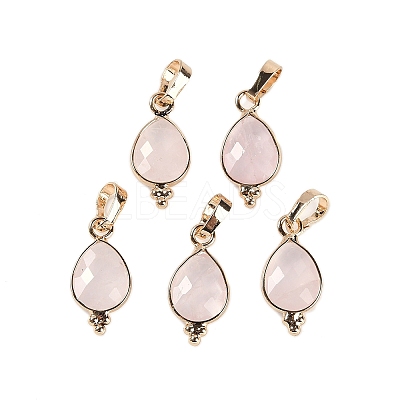 Natural Rose Quartz Faceted Pendans KK-L218-004G-03-1