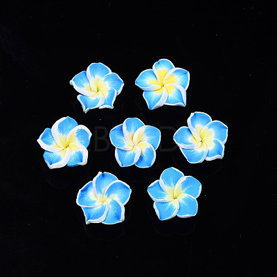 Handmade Polymer Clay 3D Flower Plumeria Beads CLAY-Q192-15mm-05-1