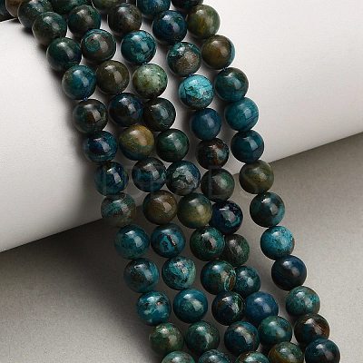 Natural Chrysocolla Beads Strands G-G475-A03-6mm-1