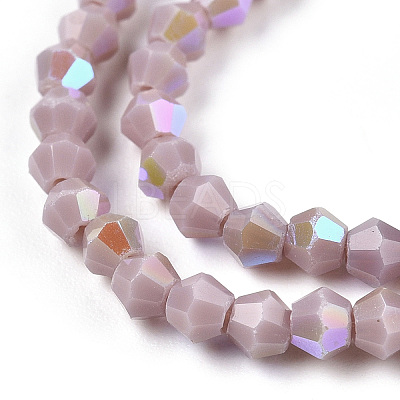 Opaque Solid Color Electroplate Glass Beads Strands EGLA-A039-P2mm-L13-1