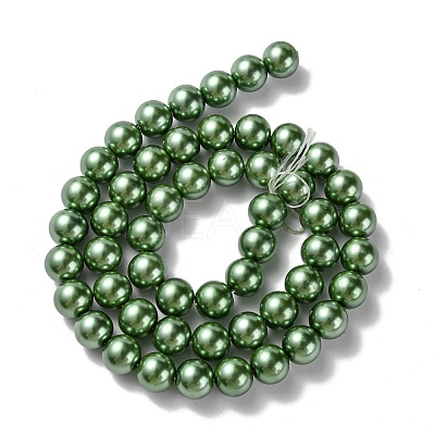 Eco-Friendly Dyed  Glass Pearl Round Bead Strands HY-A002-8mm-RB074-1