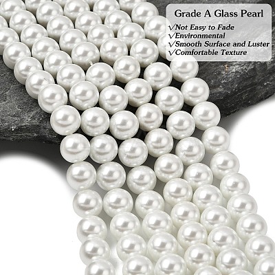 Eco-Friendly Dyed Glass Pearl Round Beads Strands HY-A002-10mm-RB001-1