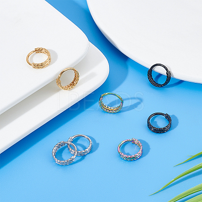 8Pcs 4 Colors Twisted Ring Hoop Earrings for Girl Women STAS-DC0008-52-1