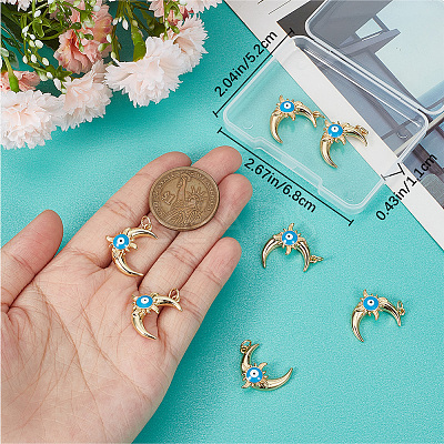 8Pcs Eco-Friendly Brass Enamel Pendants KK-BBC0008-76-1