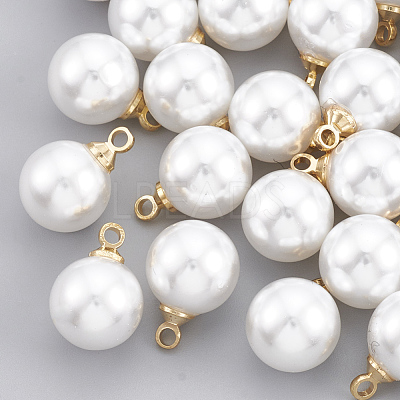 ABS Plastic Imitation Pearl Charms X-KK-T035-61-1