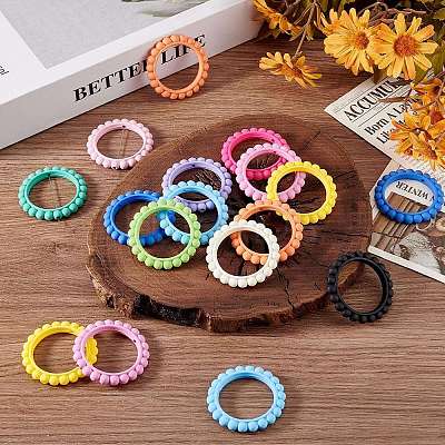 24Pcs 12 Colors Opaque Acrylic Bead Frames SACR-AR0001-22-1