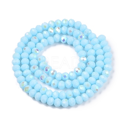 Electroplate Opaque Solid Color Glass Beads Strands EGLA-A044-P3mm-L06-1