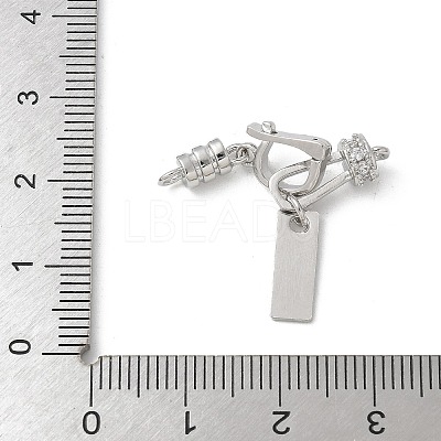 Brass Micro Pave Cubic Zirconia Fold Over Clasps KK-U052-39P-1