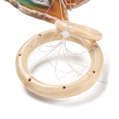 Chakra Natural Dyed Agate Piece Hanging Ornament HJEW-R126-01B-1