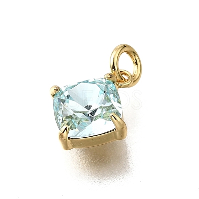 Brass Glass Charms KK-V011-35G-A-1