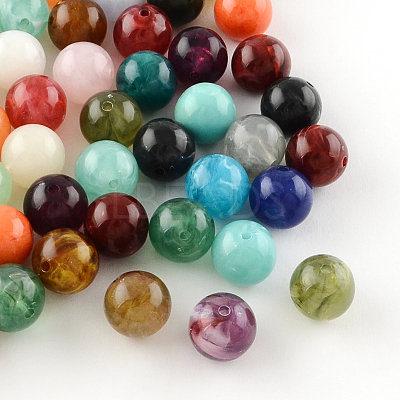Acrylic Imitation Gemstone Beads X-OACR-R029-10mm-M-1