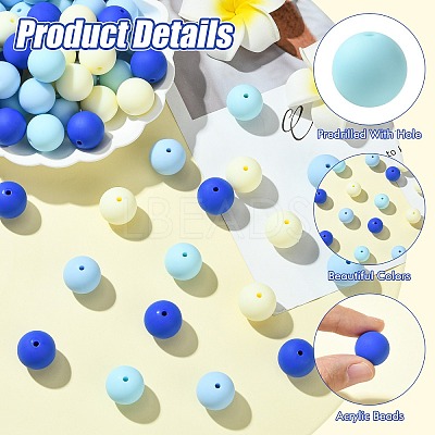 Rubberized Style Opaque Acrylic Beads MACR-CJC0009-02D-1