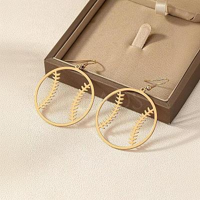 Brass & Iron Baseball Dangle Earrings for Women WG2115E-01-1