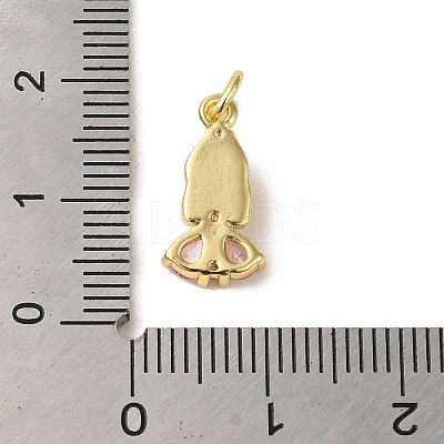 Brass Micro Pave Colorful Cubic Zirconia Glass Pendants KK-R162-026I-G-1