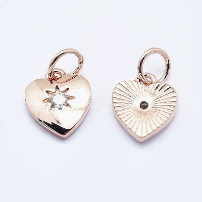 Brass Micro Pave Cubic Zirconia Charms LS-RB-I078-67RG-NR-1