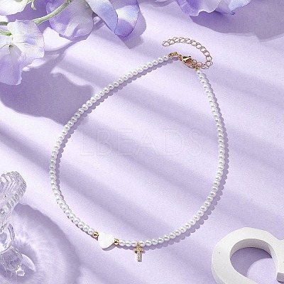 Brass Micro Pave Grade AAA Cubic Zirconia Letter Pendant Necklaces NJEW-JN04771-20-1