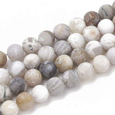 Natural Bamboo Leaf Agate Beads Strands X-G-T106-026-1