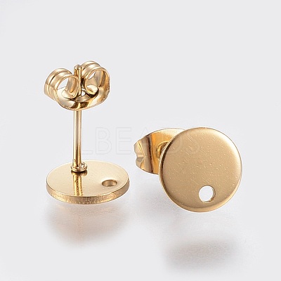 Ion Plating(IP) 304 Stainless Steel Stud Earring Findings X-STAS-K184-01-02G-1