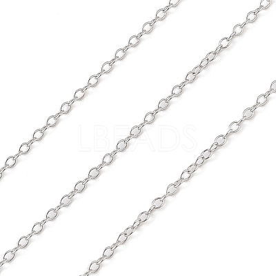 Anti-Tarnish Rhodium Plated 925 Sterling Silver Cable Chains LS-STER-E072-02P-01-1