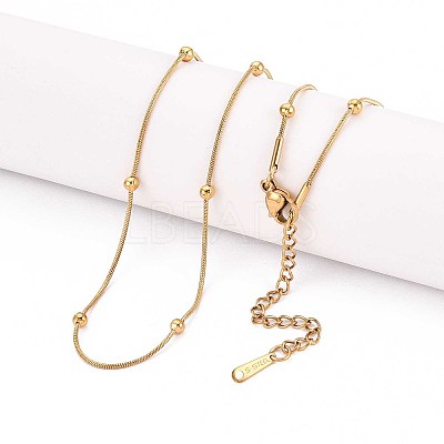 1MM 304 Stainless Steel Satellite Chain Necklaces NJEW-N058-07B-G-1