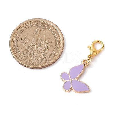 Alloy Enamel Butterfly Pendant Decorations HJEW-JM02837-1