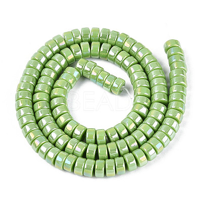 AB Color Plated Opaque Glass Beads Strands LS-GLAA-T026-3x6mm-P05-1