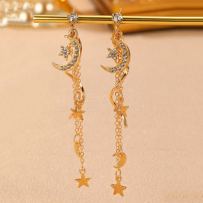 Alloy & Rhinestone Tassel Stud Earrings WGC7DA3-01-1
