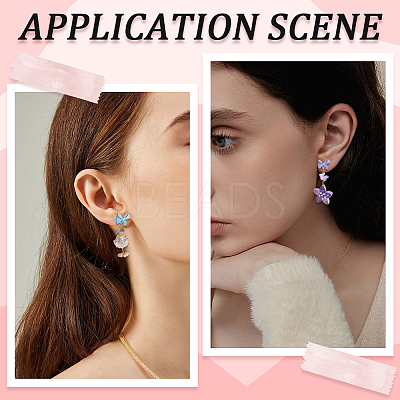 40Pcs Spray Painted Alloy Stud Earring Findings FIND-SP0005-51-1