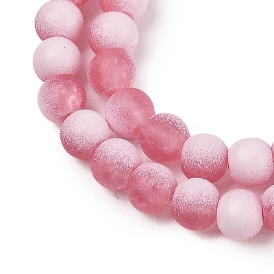 Frosted Crackle Glass Beads Strands GLAA-U001-8mm-M13-1
