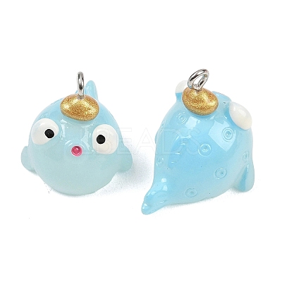 Marine Series Transparent Resin Pendants RESI-XCP0002-42A-1