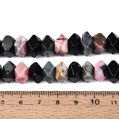 Natural Rhodonite & Eagle Eye & Obsidian Beads Strands G-N358-01A-03-1
