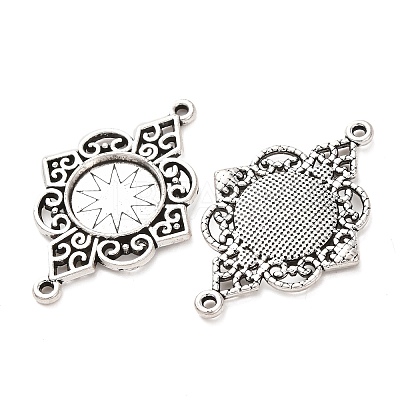 Tibetan Style Alloy Connector Cabochon Settings FIND-C094-02AS-1