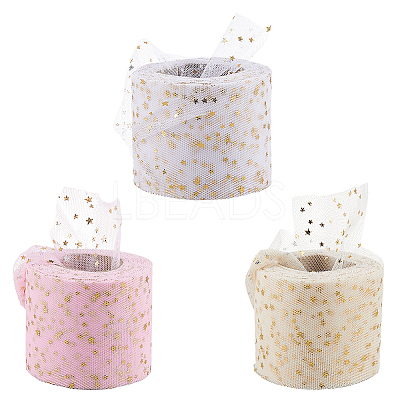 3 Rolls 3 Colors Polyester Organza Ribbons for Sewing Decoration OCOR-CY0002-23-1