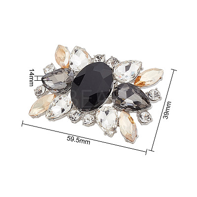 Alloy Glass Detachable Shoe Buckle Clips FIND-WH0423-73P-02-1