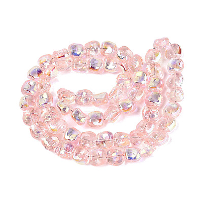 Electroplate Transparent Glass Beads Strands EGLA-N057-02A-05-1