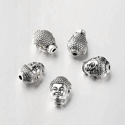 Tibetan Style Alloy 3D Buddha Head Beads X-TIBEB-O004-63-1