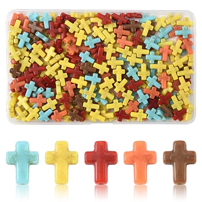 250Pcs Crackle Opaque Acrylic Beads OACR-FS0002-22-1