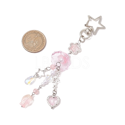 Jellyfish Glass Pendant Decorations HJEW-JM02962-01-1