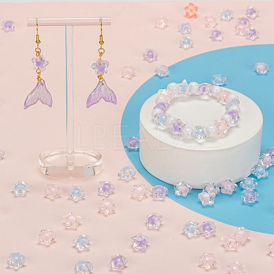 195Pcs 3 Colors Transparent Acrylic Beads TACR-FS0001-06-1