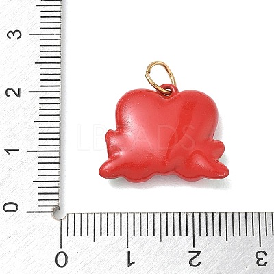 Valentine's Day 304 Stainless Steel Enamel Pendants SA-CBA08A6-07F-G-1
