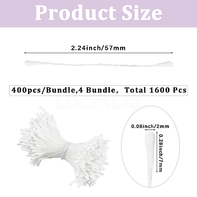 Gypsum with Cotton Cord Artificial Flower Core DIY-WH20007-36A-09-1