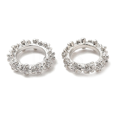 Rack Plating Brass Micro Pave Cubic Zirconia Beads KK-A186-01A-P-1